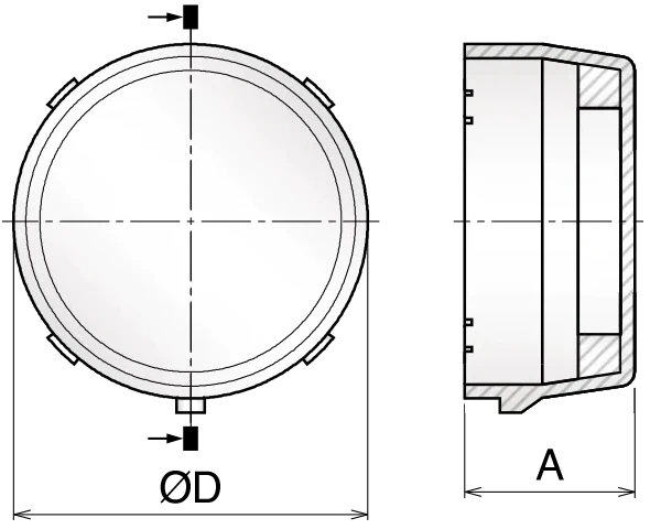 Closed clip on hygienic safety cap 2